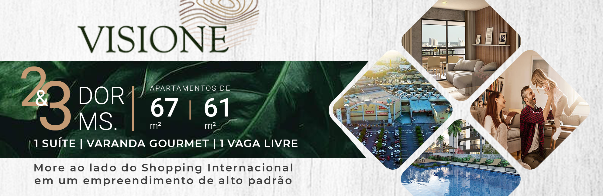 Visione Internacional Vila Augusta | Apartamentos de 67 & 61 m² | 3 ou 2 dormitórios, 1 suíte | Varanda Gourmet | Vaga de garagem livre | Torre Única